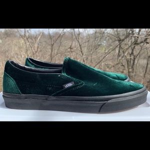 Vans Classic Slip-Ons Green Velvet Size 11